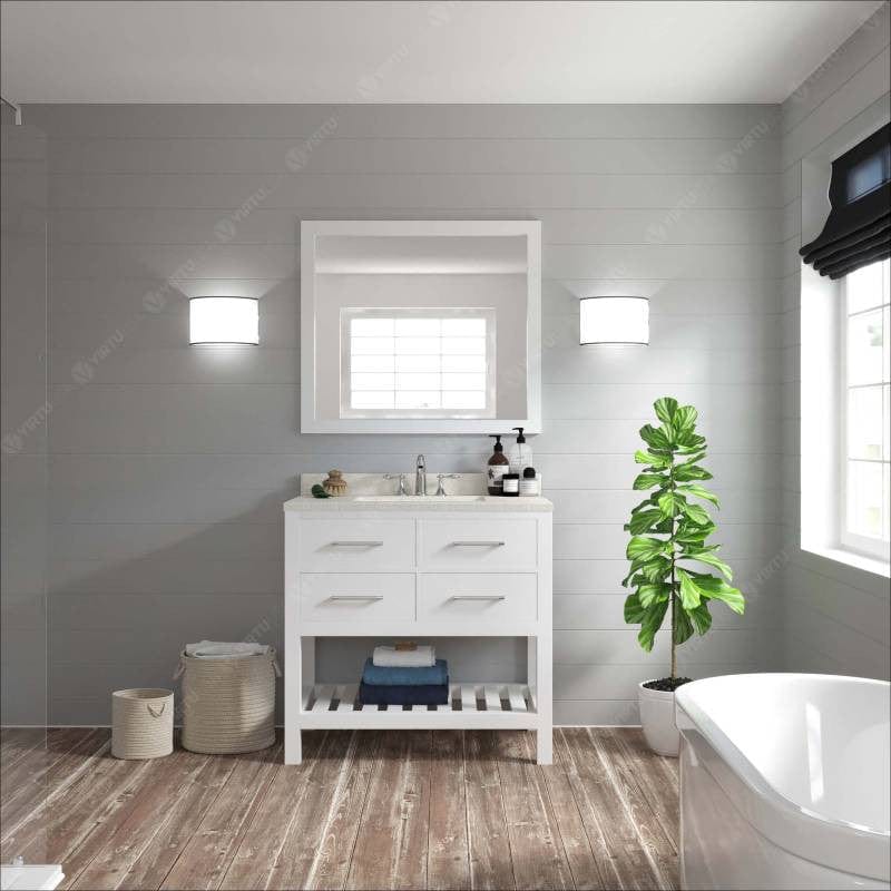 White single sink vanity