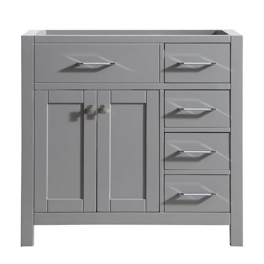 Virtu USA Caroline Parkway 36" Cabinet Only in Cashmere Grey