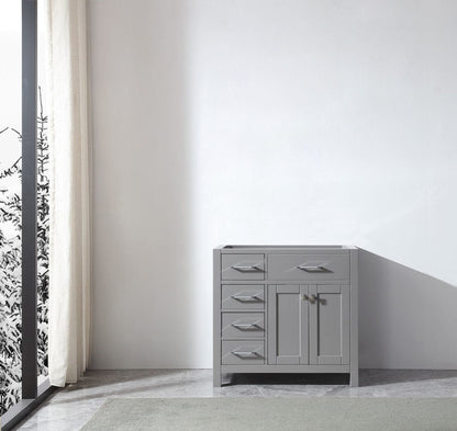 Virtu USA Caroline Parkway 36 Cabinet Only in Cashmere Grey in Leftoffset