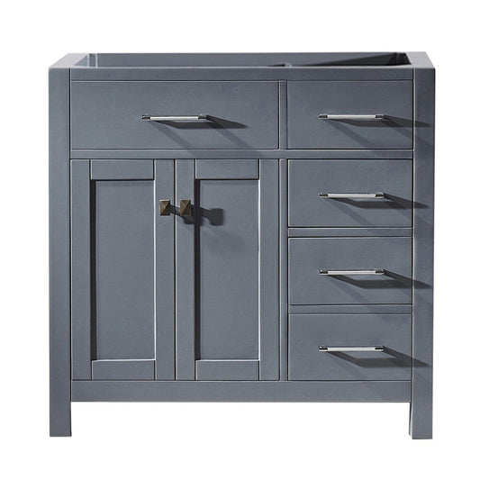 Virtu USA Caroline Parkway 36" Single Bathroom Vanity Cabinet in Grey