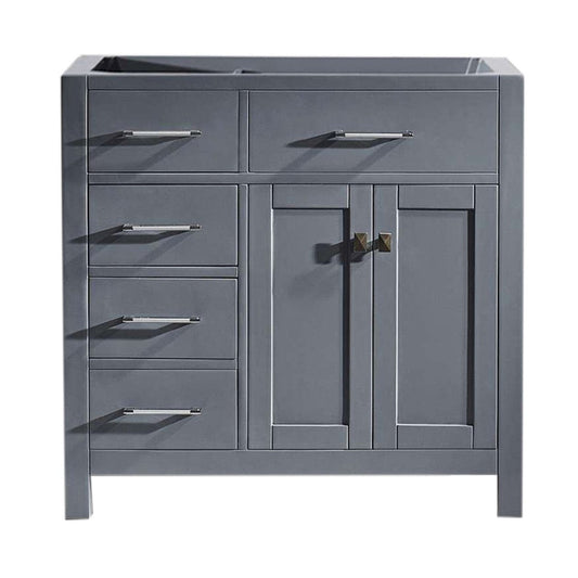 Virtu USA Caroline Parkway 36" Single Bathroom Vanity Cabinet in Grey