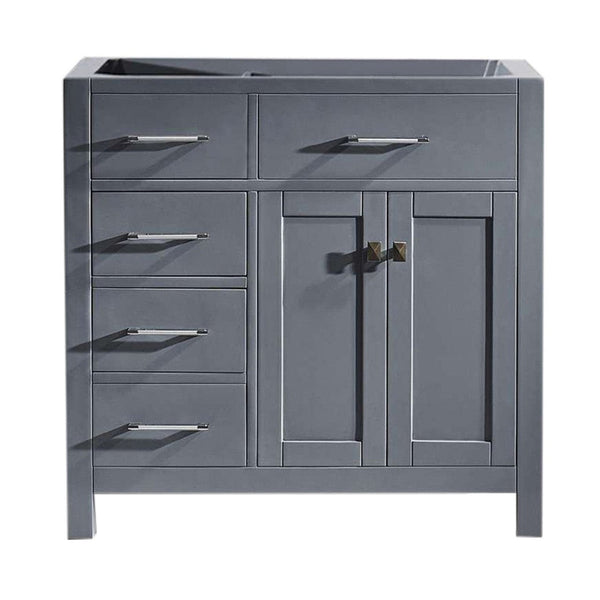 Virtu USA Caroline Parkway 36 Single Bathroom Vanity Cabinet in Grey