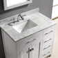 Virtu USA Caroline Parkway 36 Single Bathroom Vanity Set in White w/ Italian Carrara White Marble Counter-Top | Square Basin