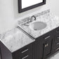 Virtu USA Caroline Parkway 57 Single Bathroom Vanity Set in Espresso w/ Italian Carrara White Marble Counter-Top |Ê Round Basin