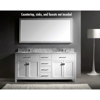 Virtu USA Virtu USA Caroline Parkway 72" Bathroom Vanity Cabinet in White