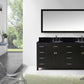 Virtu USA Caroline Parkway 78 Double Bathroom Vanity Set in Espresso w/ Black Galaxy Granite Counter-Top | Round Basin