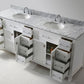 Virtu USA Caroline Parkway 78 Double Bathroom Vanity Set in White w/ Italian Carrara White Marble Counter-Top |Ê Round Basin