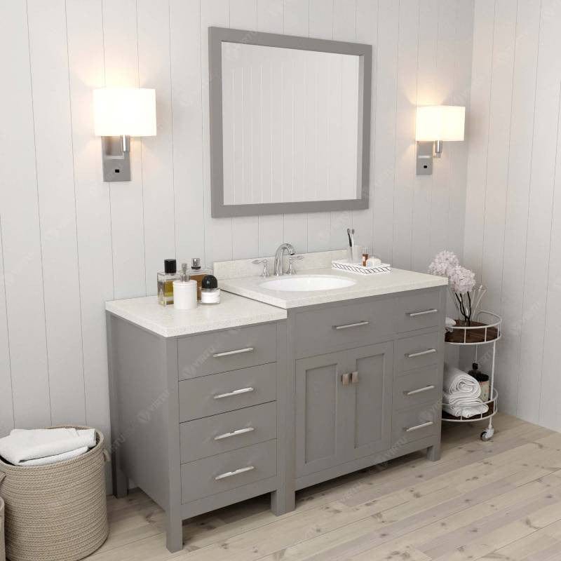 gray single sink vanity