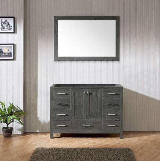 Virtu USA Caroline Premium 48 Single Bathroom Vanity Cabinet in Zebra Grey