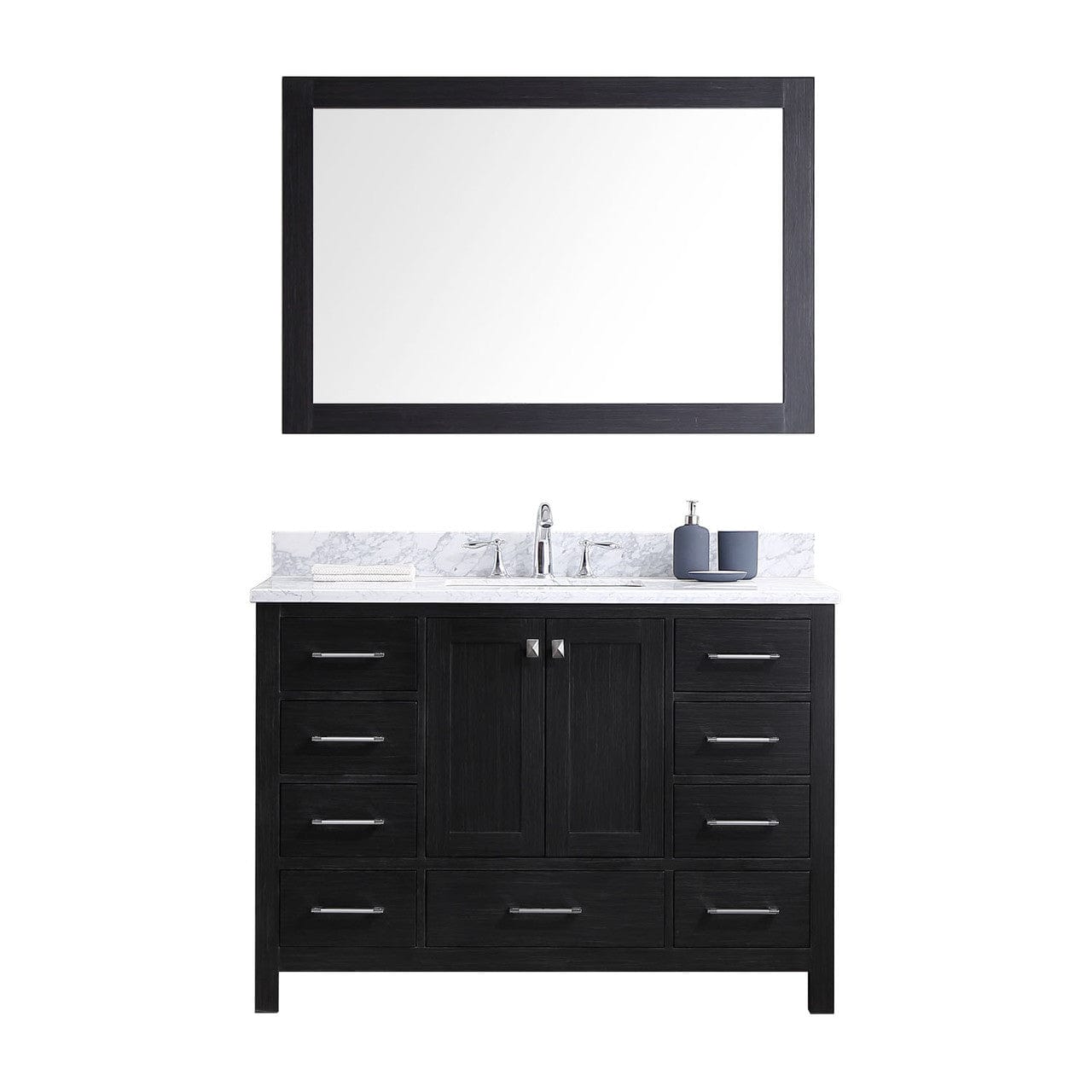 Virtu USA Caroline Premium 48" Single Bathroom Vanity Set in Zebra Grey