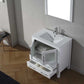Virtu USA Dior 32 Single Bathroom Vanity Set in White w/ Tempered Glass Counter-Top | Vessel Sink
