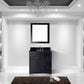 Virtu USA Elise 36 Single Bathroom Vanity Set in Espresso w/ Black Galaxy Granite Counter-Top | Round Basin