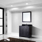 Virtu USA Elise 36 Single Bathroom Vanity Set in Espresso w/ Black Galaxy Granite Counter-Top | Square Basin