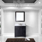 Virtu USA Elise 36 Single Bathroom Vanity Set in Espresso w/ Italian Carrara White Marble Counter-Top | Round Basin