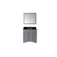 Virtu USA Elise 36" Single Bathroom Vanity Set in Grey w/ Black Galaxy Granite Counter-Top | Round Basin