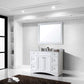 Virtu USA Elise 48 Single Bathroom Vanity Set in White w/ Italian Carrara White Marble Counter-Top | Square Basin