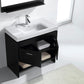 Virtu USA Gloria 36 Single Bathroom Vanity Set in Espresso w/ Ceramic Counter-Top