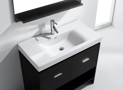 Virtu USA Gloria 36 Single Bathroom Vanity Set in Espresso w/ Ceramic Counter-Top