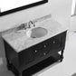 Virtu USA Julianna 48 Single Bathroom Vanity Set in Espresso w/ Italian Carrara White Marble Counter-Top | Round Basin