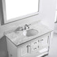 Virtu USA Julianna 48 Single Bathroom Vanity Set in White w/ Italian Carrara White Marble Counter-Top | Round Basin