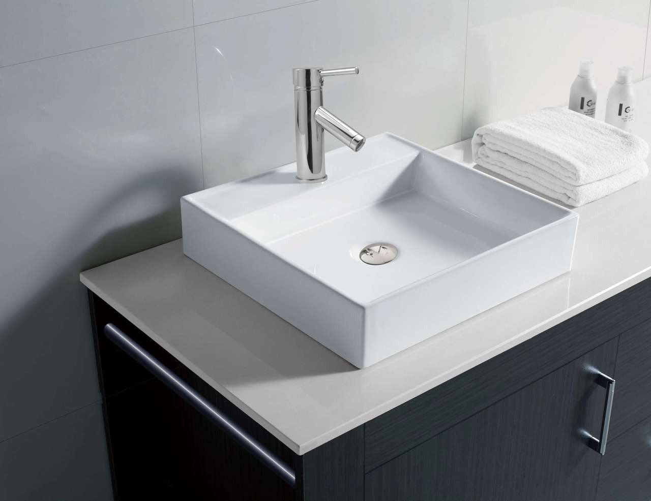 Virtu USA Tavian 72 Double Bathroom Vanity Set in Grey w/ White Stone Counter-Top | Square Basin