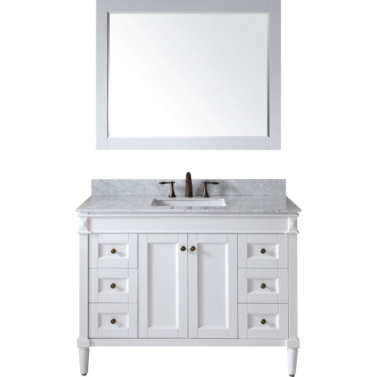 Virtu USA Tiffany 48" Single Bathroom Vanity Set in White