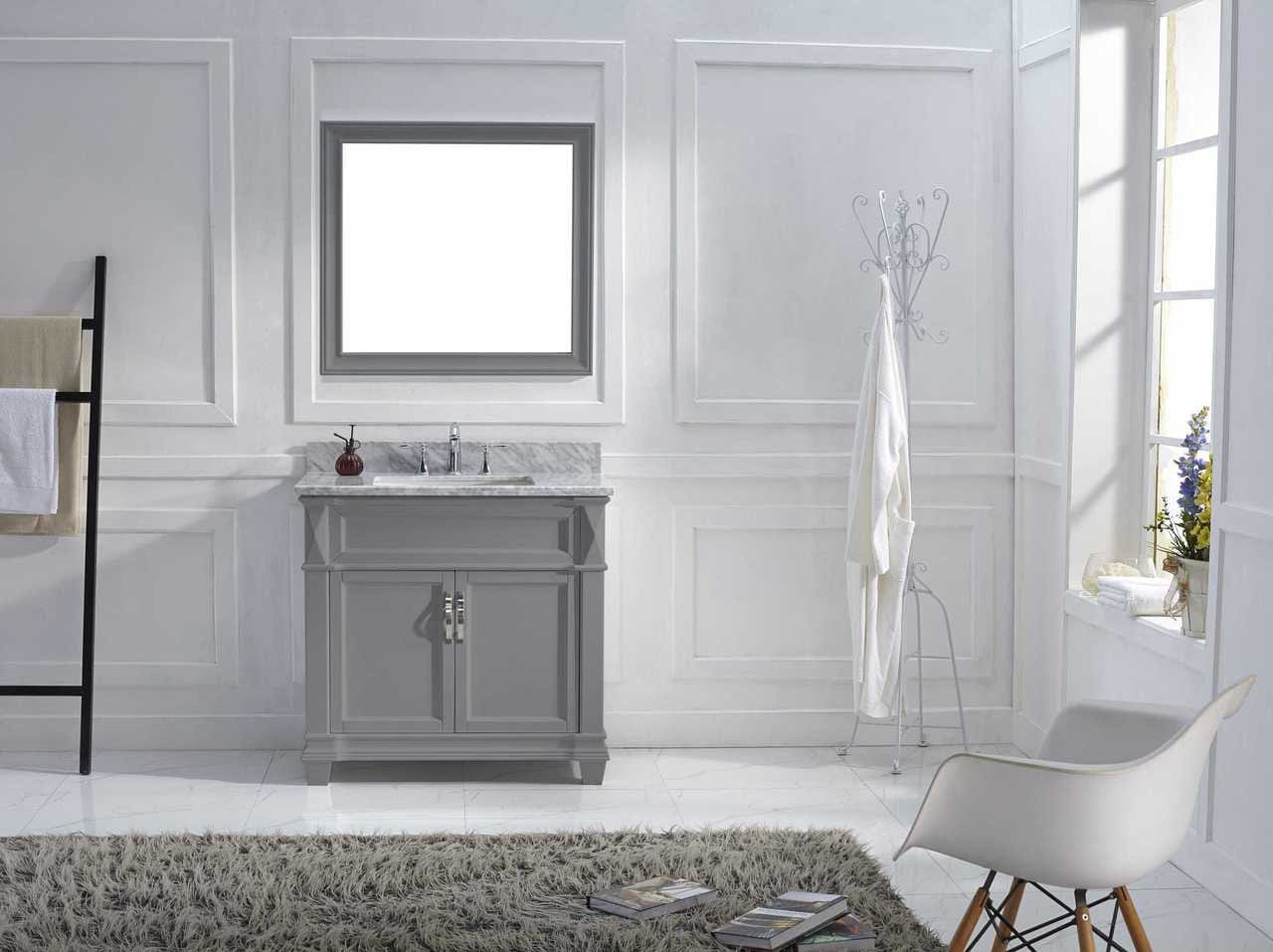 Virtu USA Victoria 36" Single Bathroom Vanity Cabinet Set in Grey