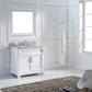 Virtu USA Victoria 36 Single Bathroom Vanity Set in White w/ Italian Carrara White Marble Counter-Top | Round Basin