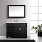 Virtu USA Victoria 48 Single Bathroom Vanity Set in Espresso w/ Italian Carrara White Marble Counter-Top | Square Basin