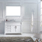 Virtu USA Victoria 48" Single Bathroom Vanity Cabinet Set in White w/ Italian Carrara White Marble Counter-Top, Round Basin
