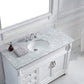Virtu USA Victoria 48 Single Bathroom Vanity Set in White w/ Italian Carrara White Marble Counter-Top | Round Basin