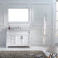 Virtu USA Victoria 48 Single Bathroom Vanity Set in White w/ Italian Carrara White Marble Counter-Top | Square Basin