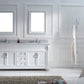 Virtu USA Victoria 72" Double Bathroom Vanity Cabinet Set in White w/ Italian Carrara White Marble Counter-Top, Round Basin