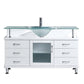 Virtu USA Vincente 55" Single Bathroom Vanity in White w/ Frosted Tempered Glass Counter-Top