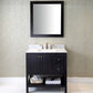 Virtu USA Winterfell 36 Single Bathroom Vanity Set in Espresso w/ Italian Carrara White Marble Counter-Top | Square Basin
