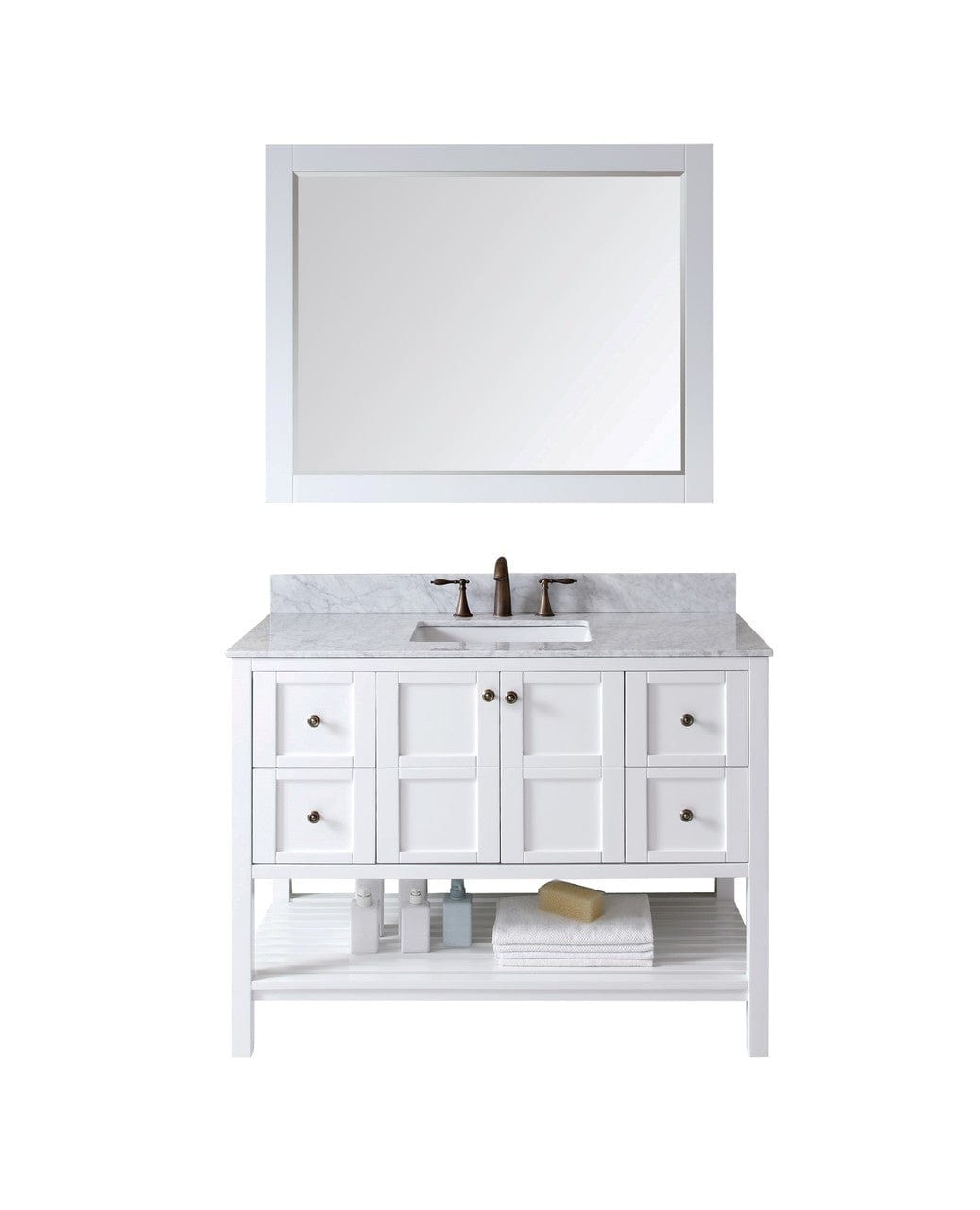 Virtu USA Winterfell 48" Single Bathroom Vanity Set in White