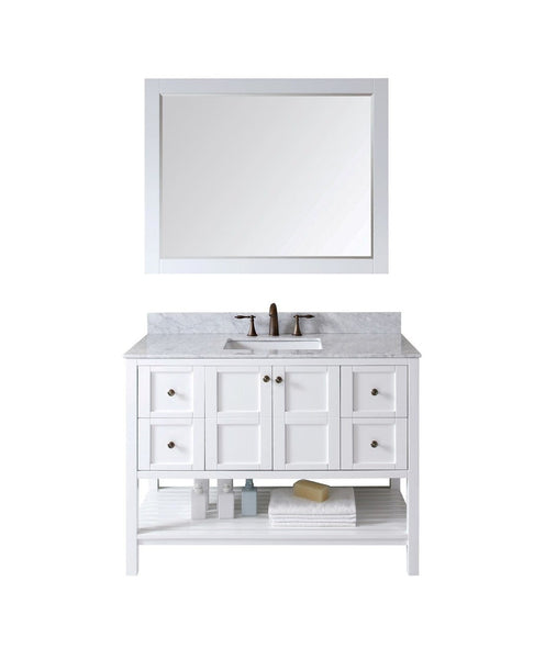 Virtu USA Winterfell 48 Single Bathroom Vanity Set in White