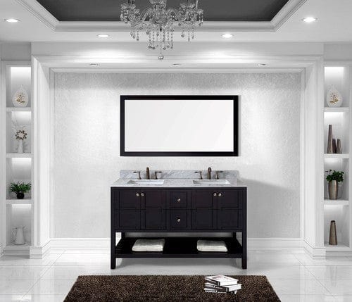 Virtu USA Winterfell 60" Double Bathroom Vanity Cabinet Set in Espresso