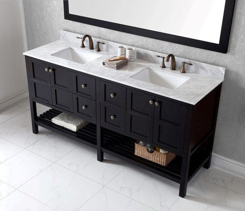 Virtu USA Winterfell 72" Double Bathroom Vanity Cabinet Set in Espresso