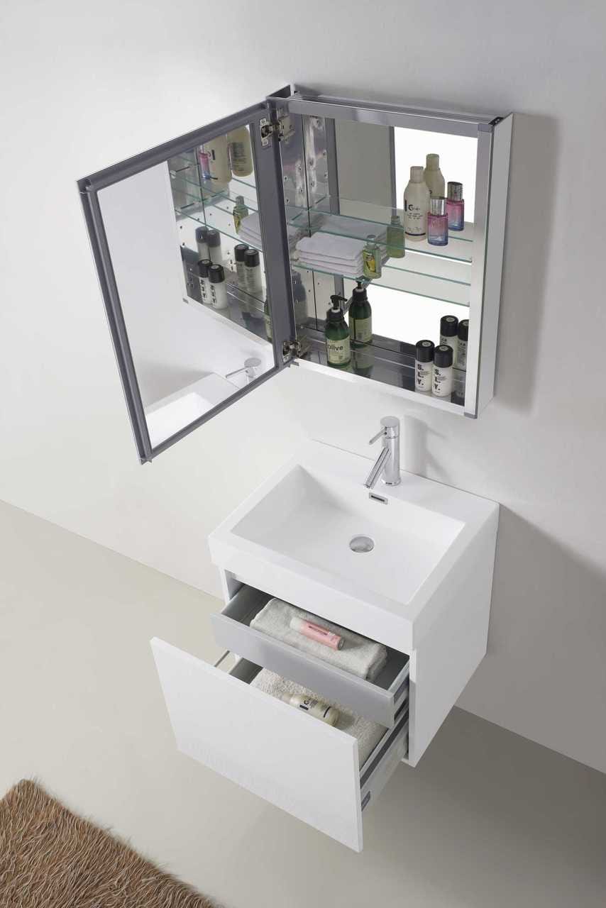 Virtu USA Zuri 24 Single Bathroom Vanity Set in Gloss White