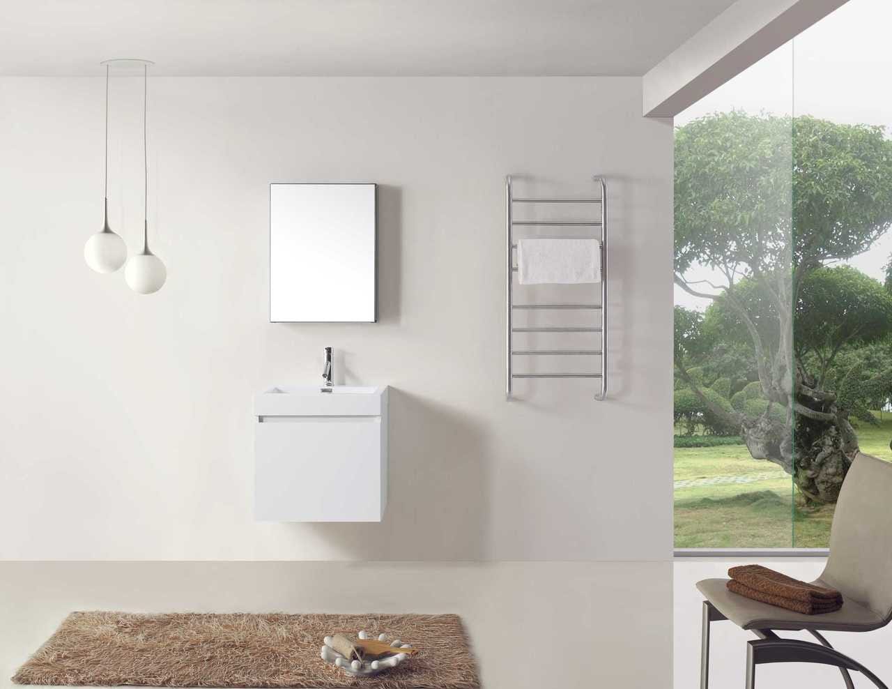 Virtu USA Zuri 24 Single Bathroom Vanity Set in Gloss White