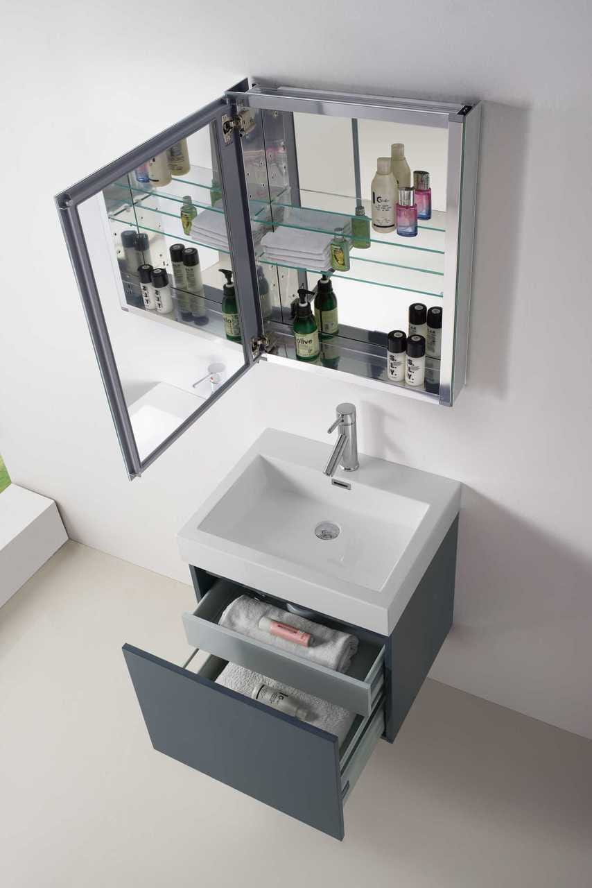 Virtu USA Zuri 24 Single Bathroom Vanity Set in Grey