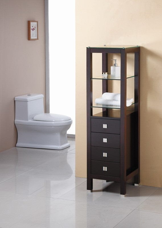Virtu USA Cailey 16 Freestanding Bathroom Storage Cabinet in Espresso