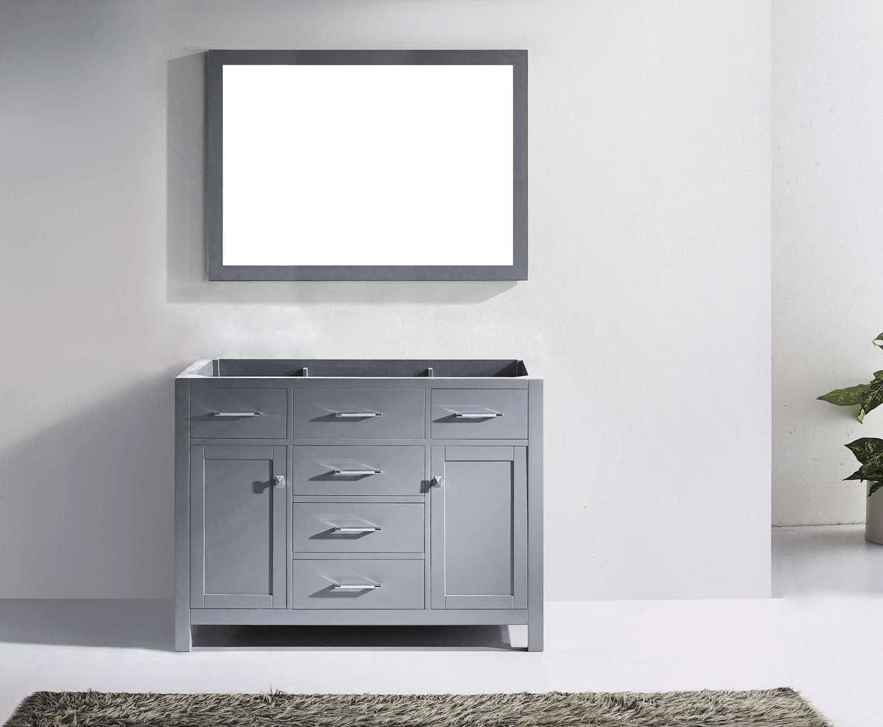 Virtu USA Caroline 48 Single Bathroom Base Cabinet in Grey