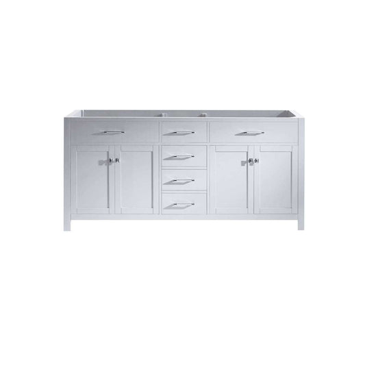 Virtu USA Caroline 71" Double Bathroom Vanity Cabinet in White