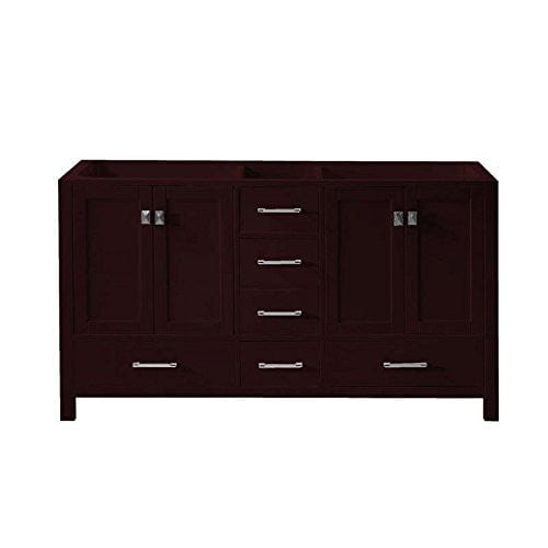 Virtu USA Caroline Avenue 60" Bathroom Base Cabinet in Espresso