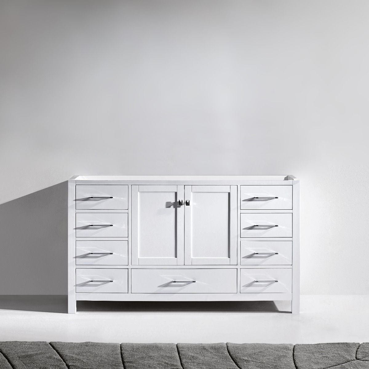 Virtu USA Caroline Avenue 60 Single Bathroom Cabinet in White