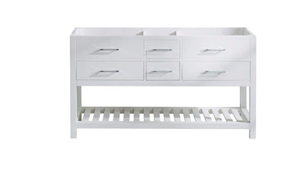 Virtu USA Caroline Estate 60" Bathroom Vanity Cabinet in White