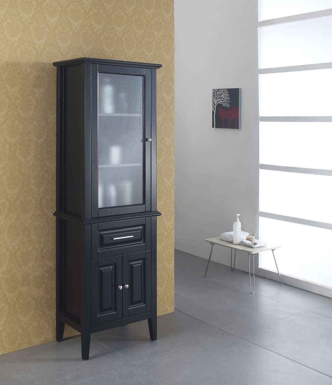 Virtu USA Walton 24 Freestanding Side Storage Cabinet in Espresso