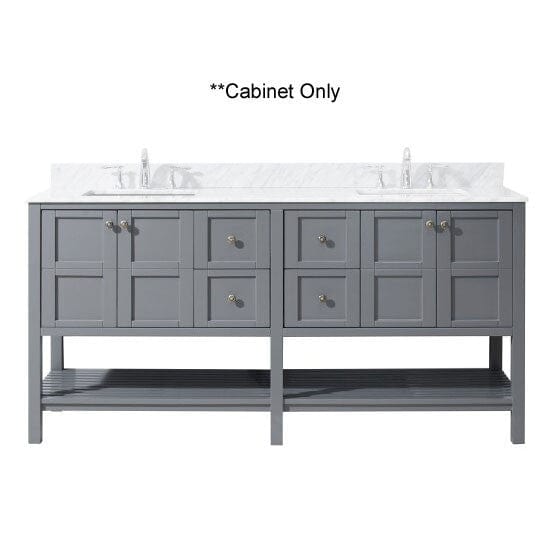 Virtu USA Winterfell 72 Bathroom Base Cabinet in Gray